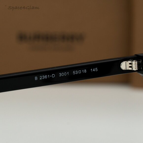 BRAND NEW Burberry BE2361D 3001 Black Demo Square Unisex Eyeglasses BE 2361D - Picture 4 of 6